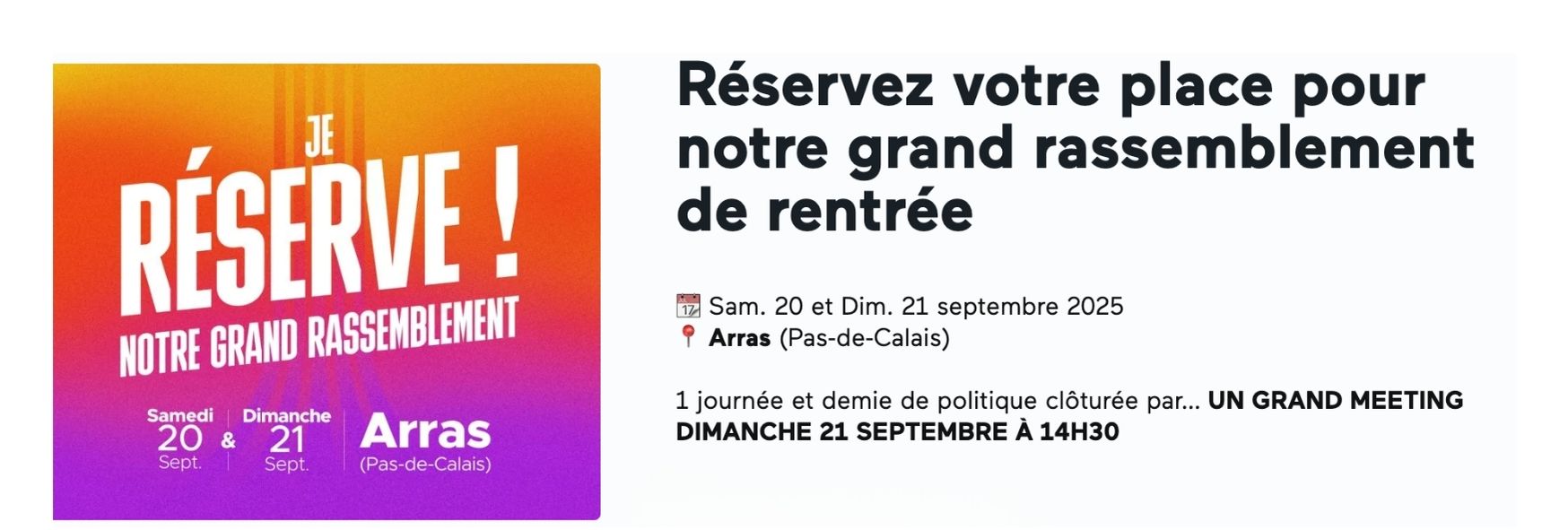Notre grand rassemblement à Arras Notre grand rassemblement à Arras